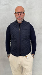 Smanicato BLEEKER Wool Check Reversible Owl 5028 - Navy