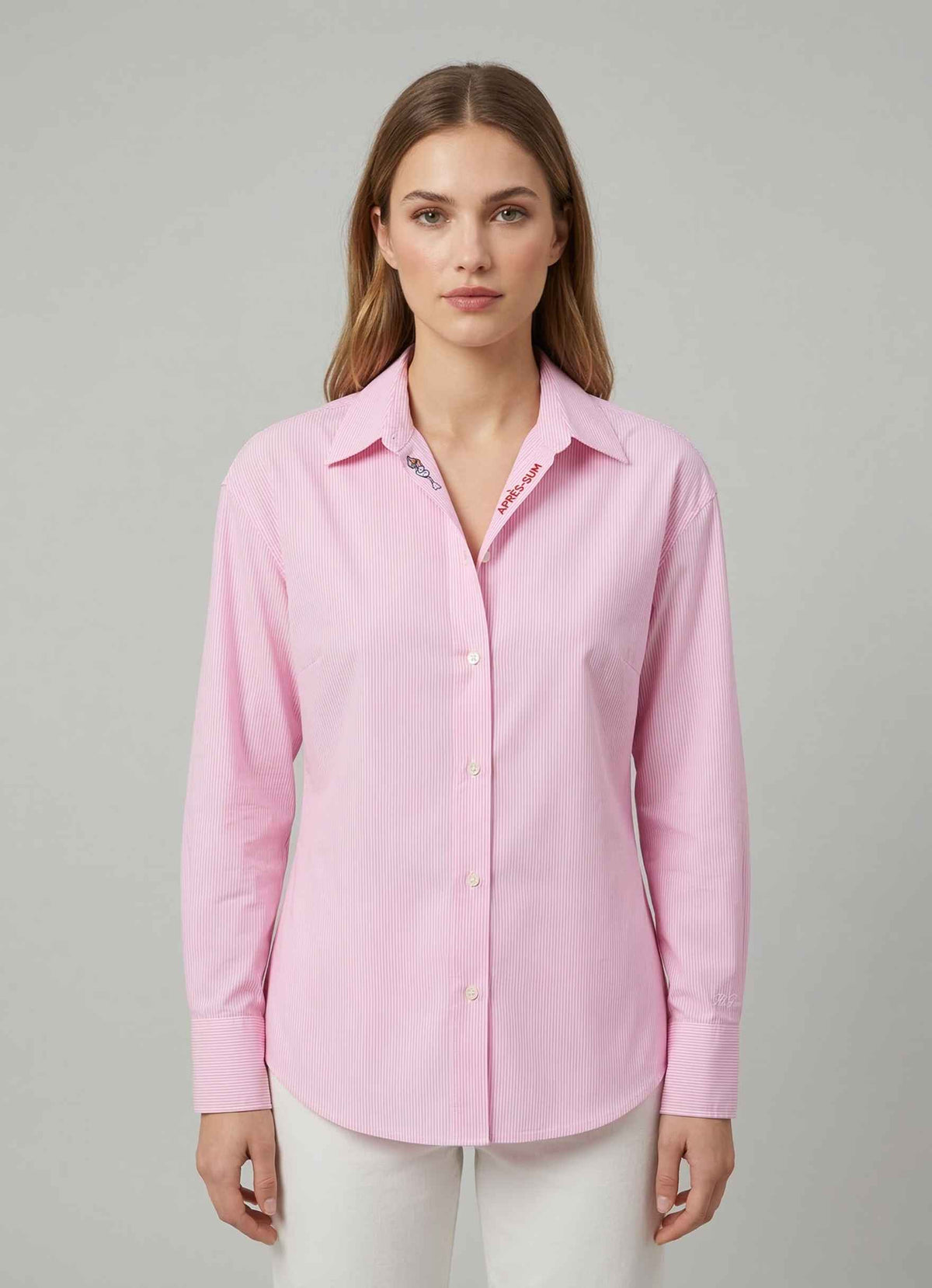 Camicia SAINT BARTH CRISTAL - Stripes 00703L Bianco/Rosa