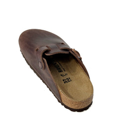 Ciabatta BIRKENSTOCK 860133 Boston BS pelle ingrassata marrone - Wide