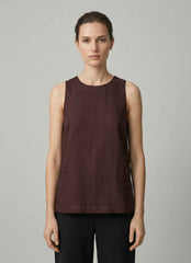 Camicia smanicata lino ECOALF SIA SHIRT - Cocoa