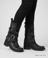 Biker DIVINE FOLLIE 649 - nabuck Nero
