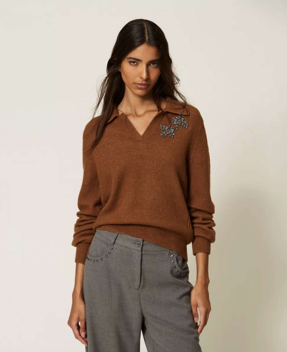 Maglia polo TWINSET ACTITUDE 3121 - Toffee