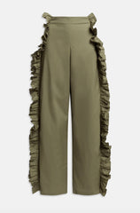 Pantalone con ruches WEILI ZHENG S26PL05 - Turtle Green