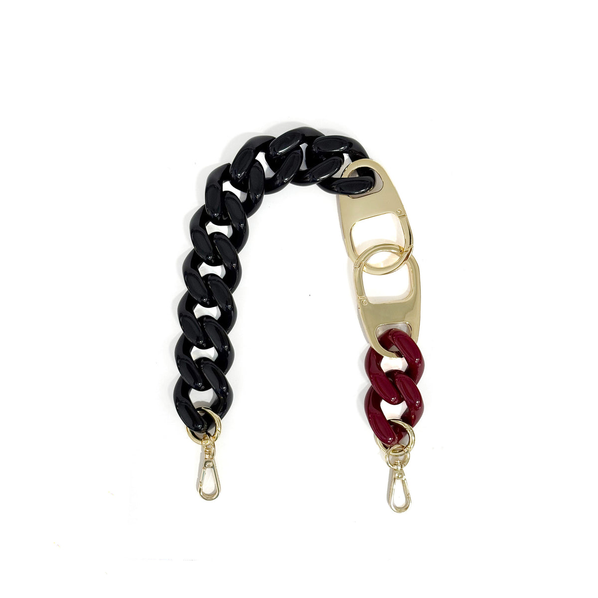 Tracolla MY BEST BAG Bicolor Chain S - Nero/Bordeaux