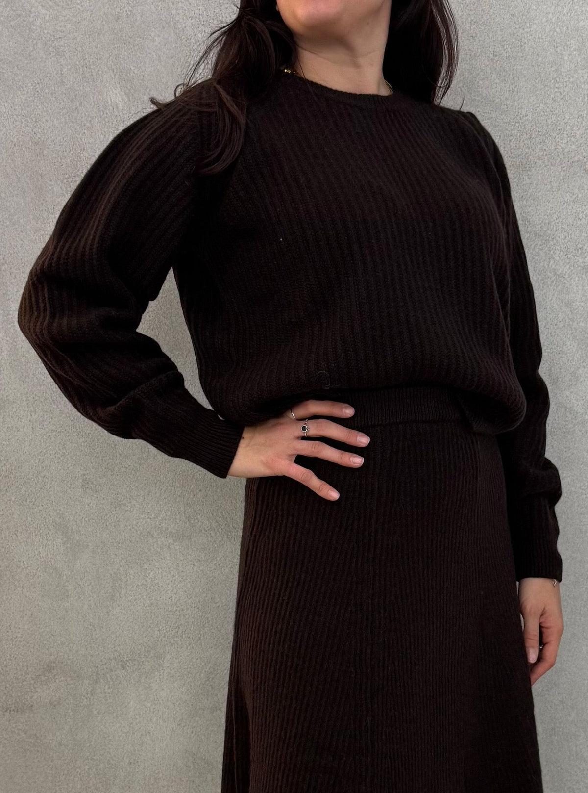 Maglione girocollo KNITEREE KNW2548MA - Coffee