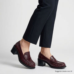 Mocassino con tacco JULIE DEE MW000 - Bordeaux