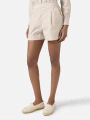 Short SAINT BARTH AMANI - Cotton Stripes 00724L Bianco/Beige