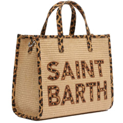 Borsa a spalla SAINT BARTH VIVIAN STRAW 00369L - Leopard