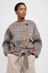 Chiodo in panno WEILI ZHENG CS07 - Check Turquoise