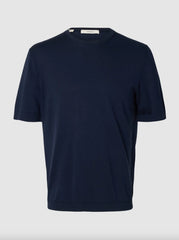 T-shirt in maglia SELECTED 16099828 - Navy