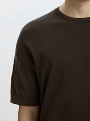 T-shirt in maglia SELECTED 16099828 - Marrone