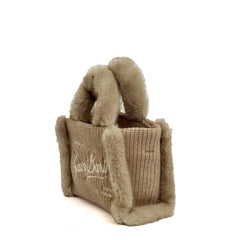Borsa a mano SAINT BARTH VANITY MINI SHEARLING FUR - Beige 00295I