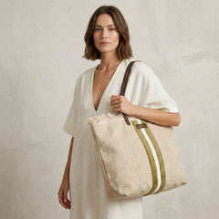 Shopper MANIKOMIO 2 PROJECT COTTON STRIPE - Gold