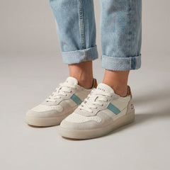 Sneaker D.A.T.E. COURT 2.0 VINTAGE CALF - White/Cuoio