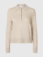Maglioncino polo SELECTED 16098146 - Oatmeal