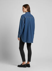 Camicia lunga over GSD Cassandra - Denim blue
