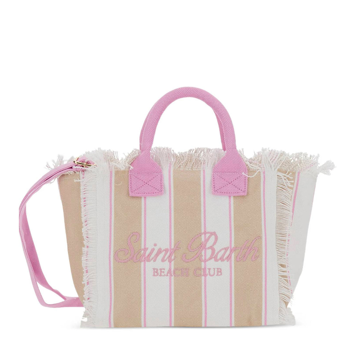 Borsa a mano SAINT BARTH COLETTE 02596L - Beach Stripe Bianco/Rosa