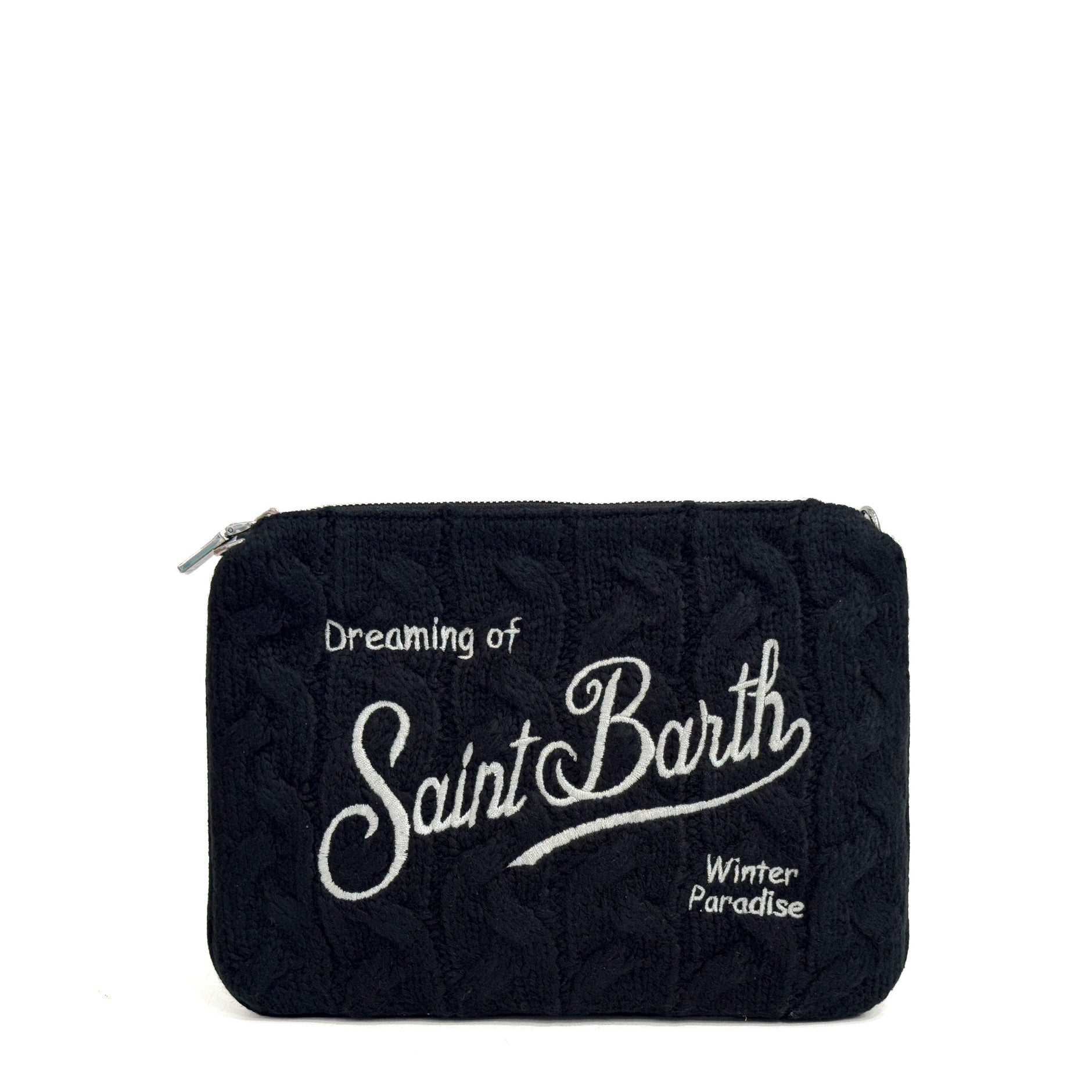 Borsa A Mano Saint Barth Colette Wool Braid | In Lana Intrecciata Con Strass, Tracolla Inclusa