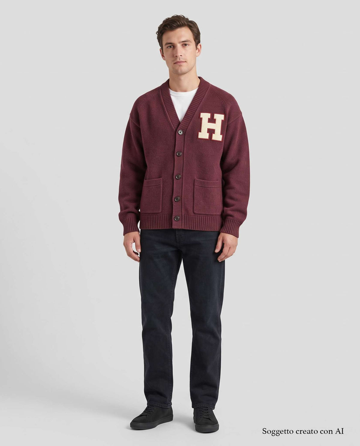 Cardigan lana CHESAPEAKE'S Harvard - Burgundy