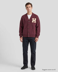 Cardigan lana CHESAPEAKE'S Harvard - Burgundy