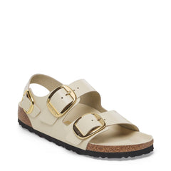 Sandalo Birkenstock Milano Big Buckle 1025395 - Shine Ecru