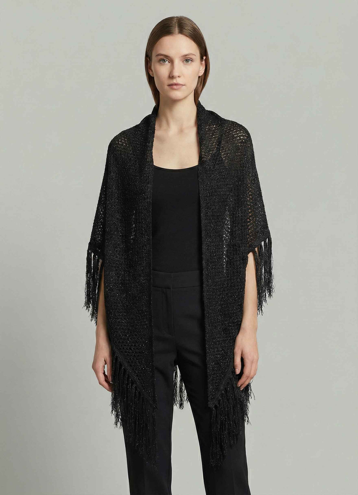 Scialle lurex AKEP 13030 - Nero