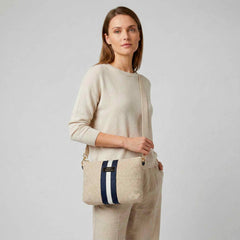 Big Pochette MANIKOMIO 2 PROJECT COTTON STRIPE - Blue
