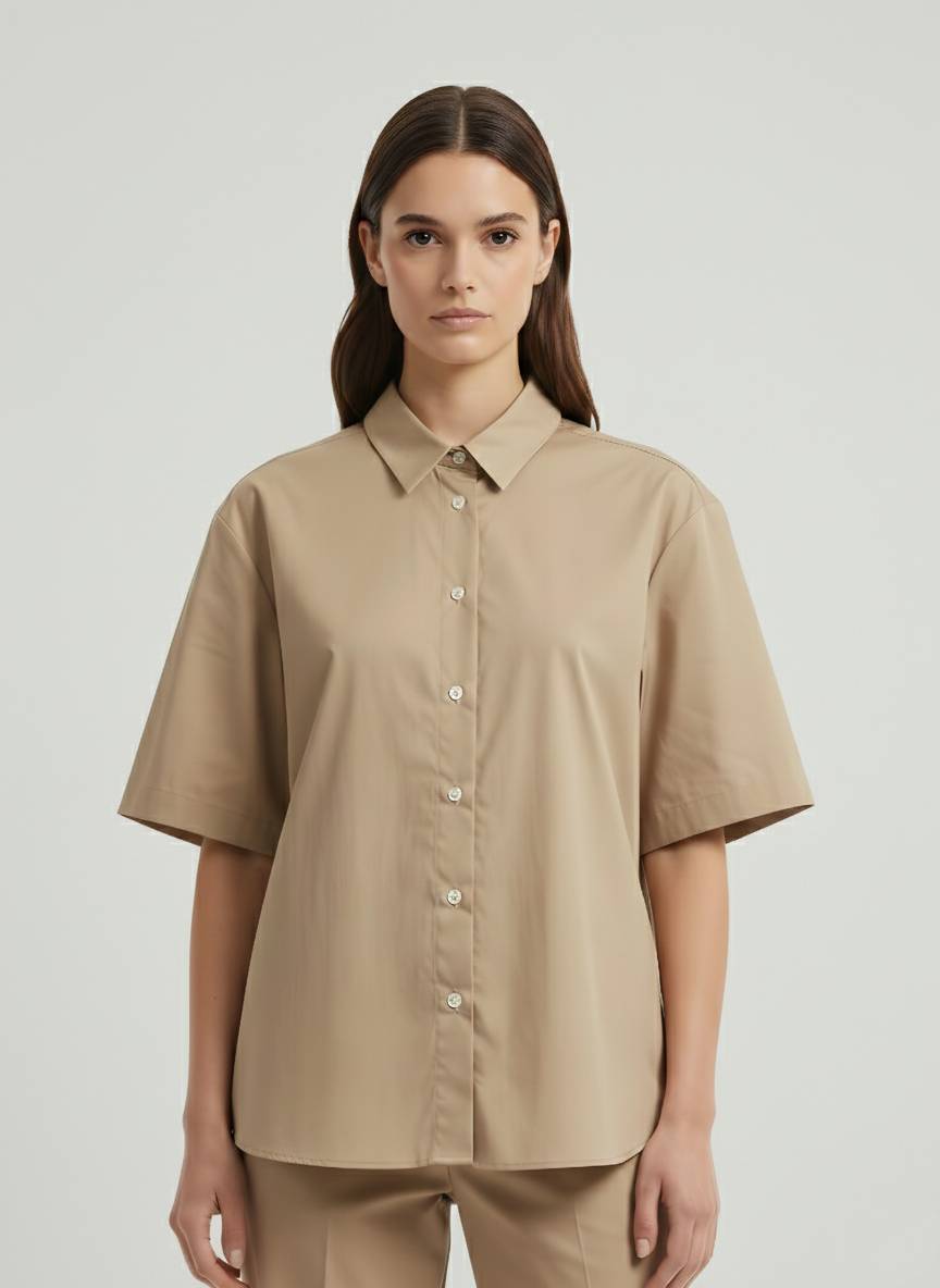 Camicia over mezza manica GAELLE PARIS GAABW09750 - Safari