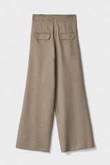Pantalone gamba dritta tessuto quadretto GAELLE PARIS GAABW06876 - Beige
