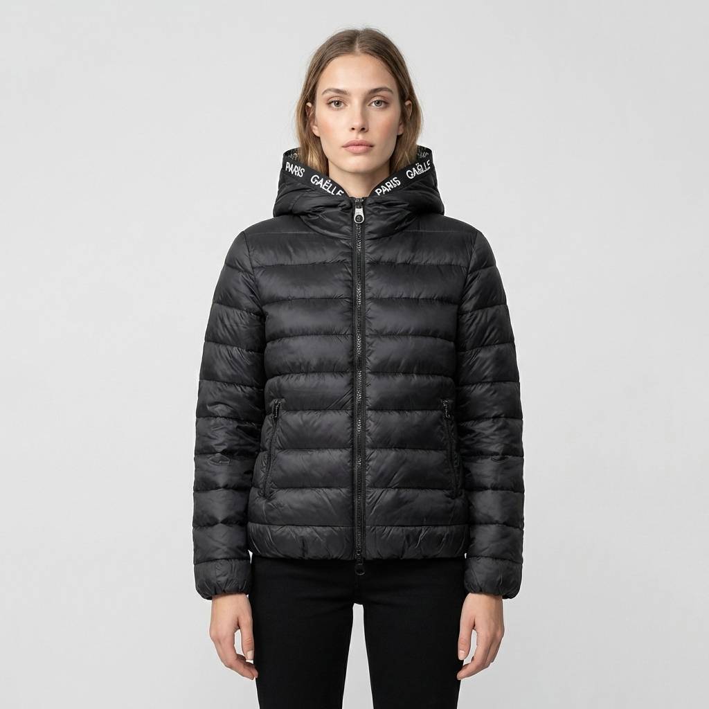 Piumino con cappuccio GAELLE PARIS GAABW06501 - Nero