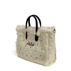 Borsa a mano SAINT BARTH COLETTE WOOL BRAID - Panna 00281I