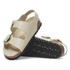 Sandalo Birkenstock Milano Big Buckle 1025395 - Shine Ecru