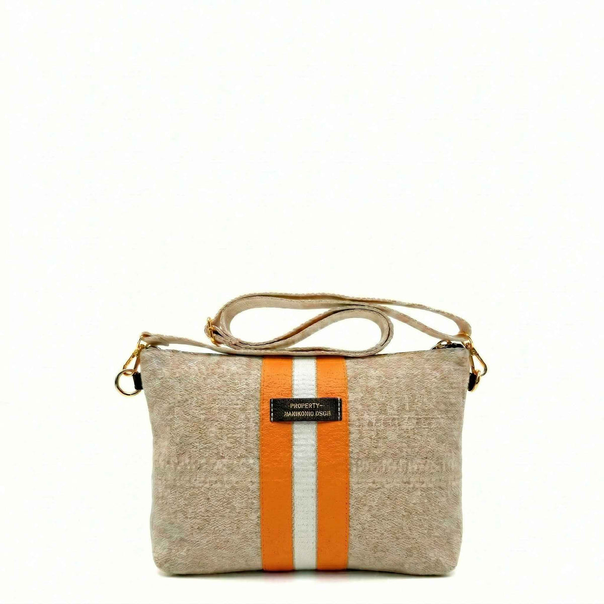 Big Pochette MANIKOMIO 2 PROJECT COTTON STRIPE - Yellow