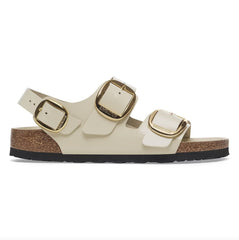 Sandalo Birkenstock Milano Big Buckle 1025395 - Shine Ecru