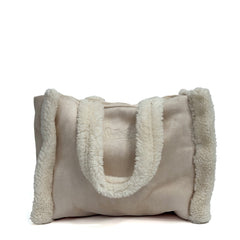Borsa a mano SAINT BARTH COLETTE SHEARLING - Panna 00208I