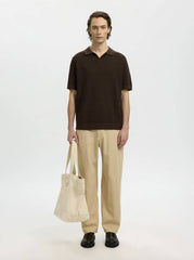 Polo Linen Blend SELECTED 16101575 - Brown