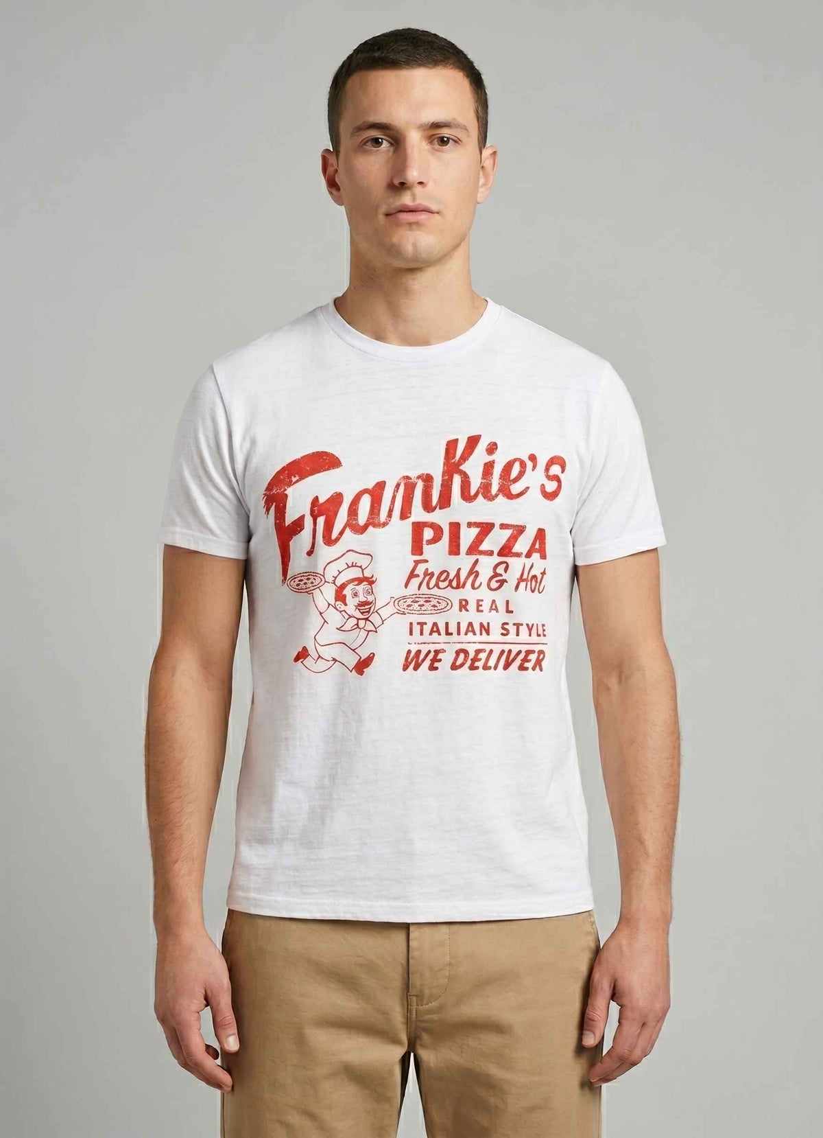 T-shirt BOWERY NYC Unisex - Frankie's Pizza White