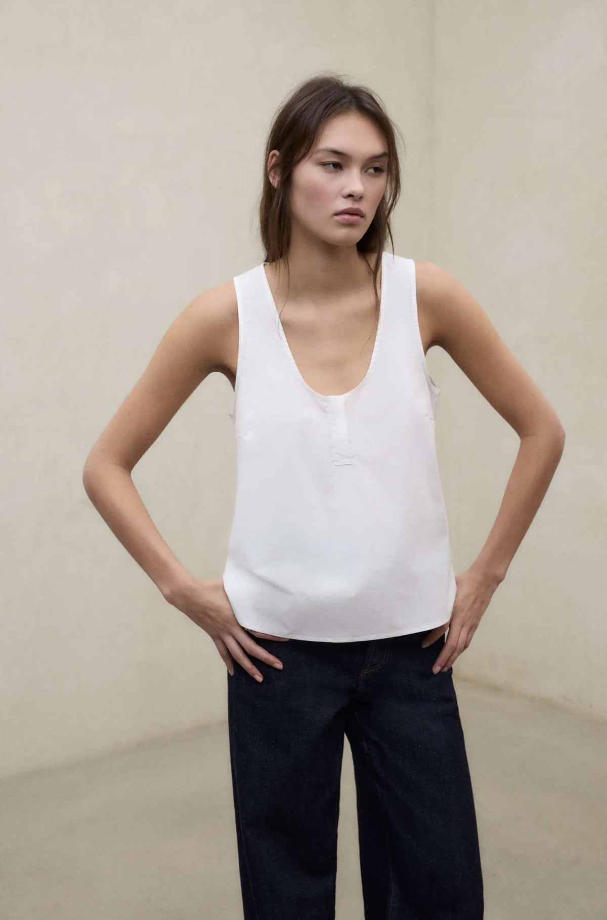 Camicia smanicata ECOALF RITA - White