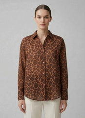 Camicia SAINT BARTH CRISTAL - Ramie Giraffe Skin 01343L Marrone