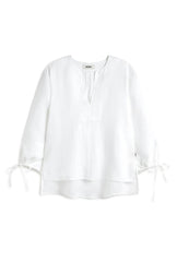 Camicia scollo V lino ECOALF JENA SHIRT - White