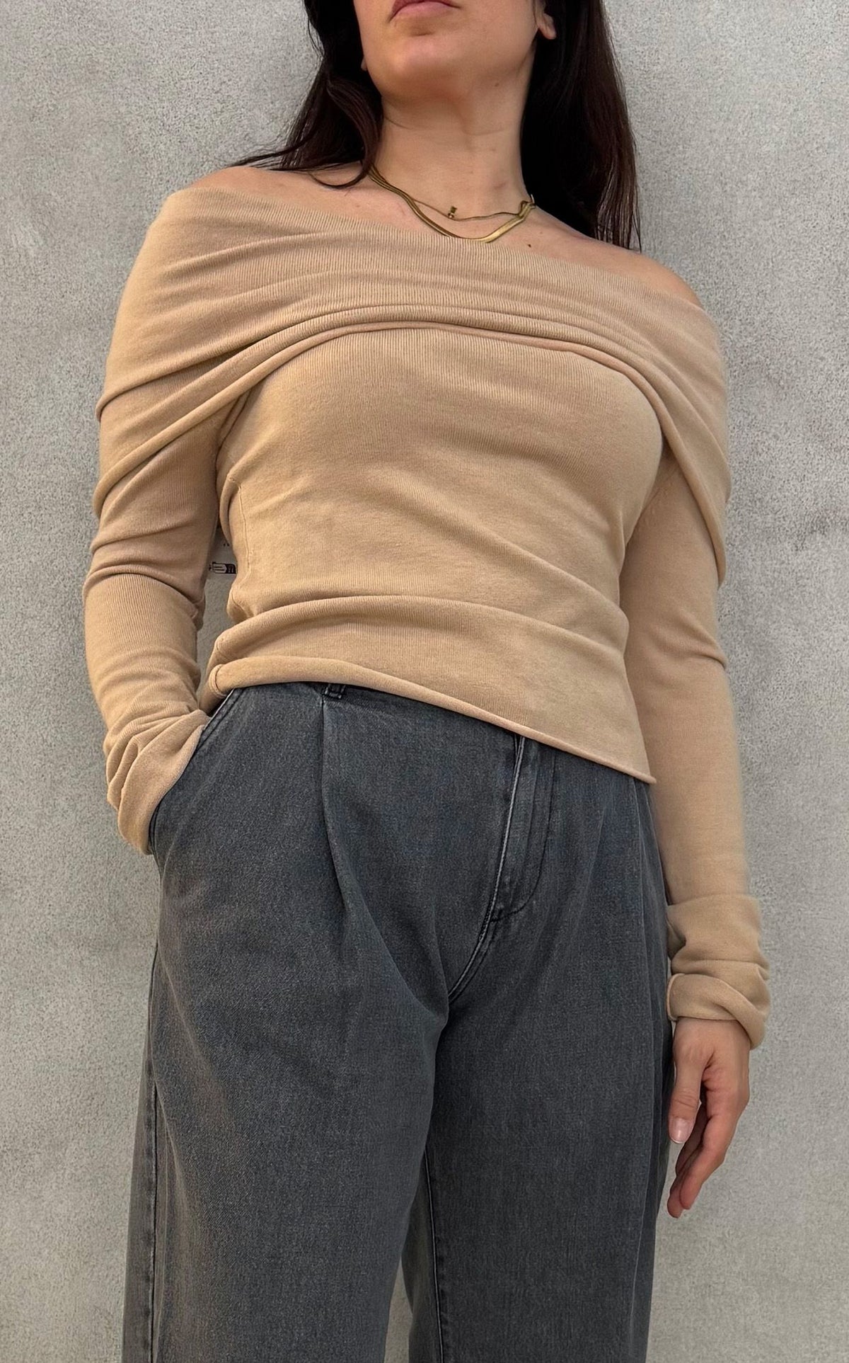 Maglia scollo barchetta KNITEREE KNW2585MA - Honey