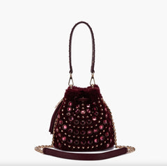 Secchiello LA CARRIE ANDROMEDA Small Fur Bucket 152M-ES-180-TBS - Burgundy