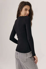 T-shirt girocollo manica lunga ARTLOVE CECILE - Black