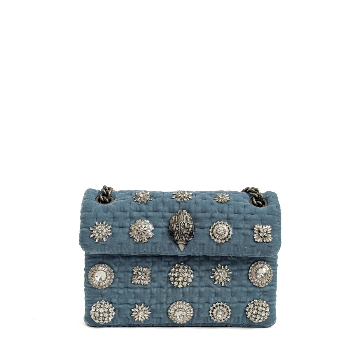 Borsa KURT GEIGER VELVET MINI KENSINGTON - Mid Blue
