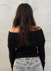 Maglia scollo barchetta KNITEREE KNW2585MA - Black