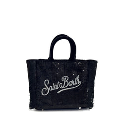 Borsa a mano SAINT BARTH VANITY MINI VELVET - Paillettes Nero 01395I