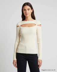 Maglia in costina WEILI ZHENG LT10 - White