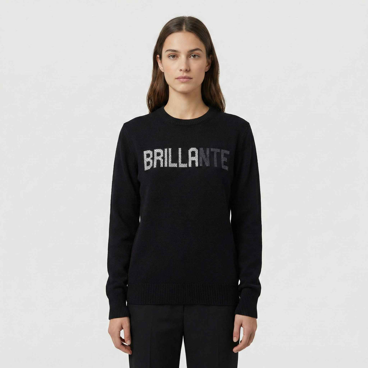 Maglione SAINT BARTH NEW QUEEN - Brillante Strass Nero 00471I