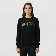 Maglione SAINT BARTH NEW QUEEN - Brillante Strass Nero 00471I