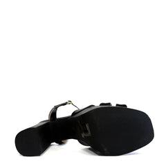 Sandalo con tacco FRANCESCO MILANO J33-02A - Nero